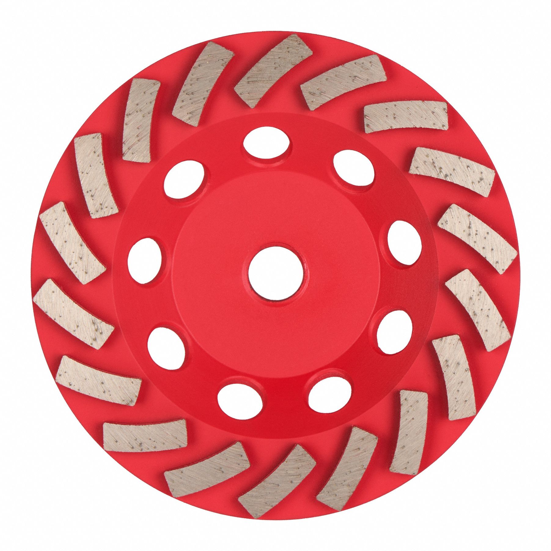 Diamond Segment Cup Grinding Wheel: Turbo, 5" Dia, 5/8"-11 Arbor, 18 Segment, Diamond Max