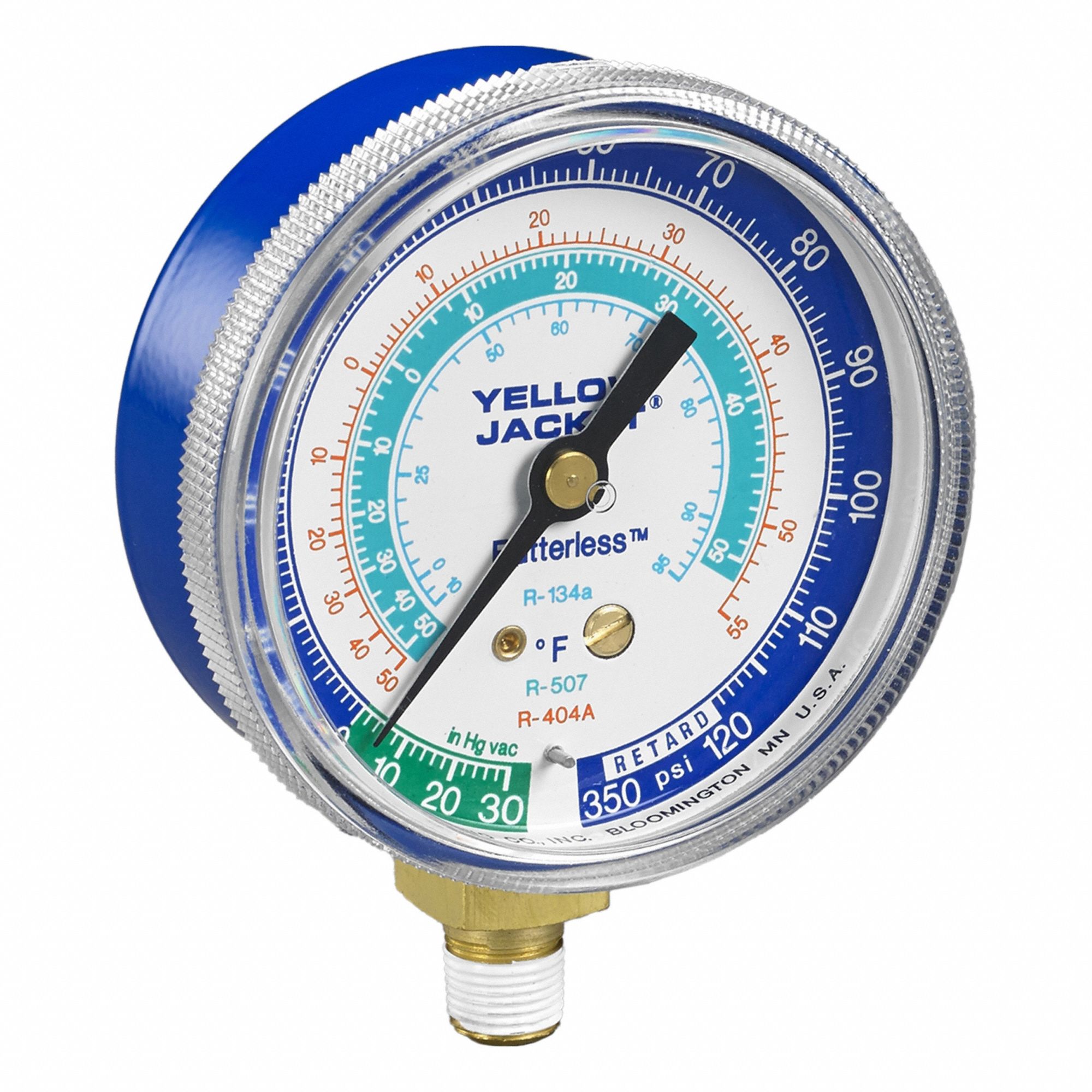 Low Side Gauge 2 1/2 in Dia Blue