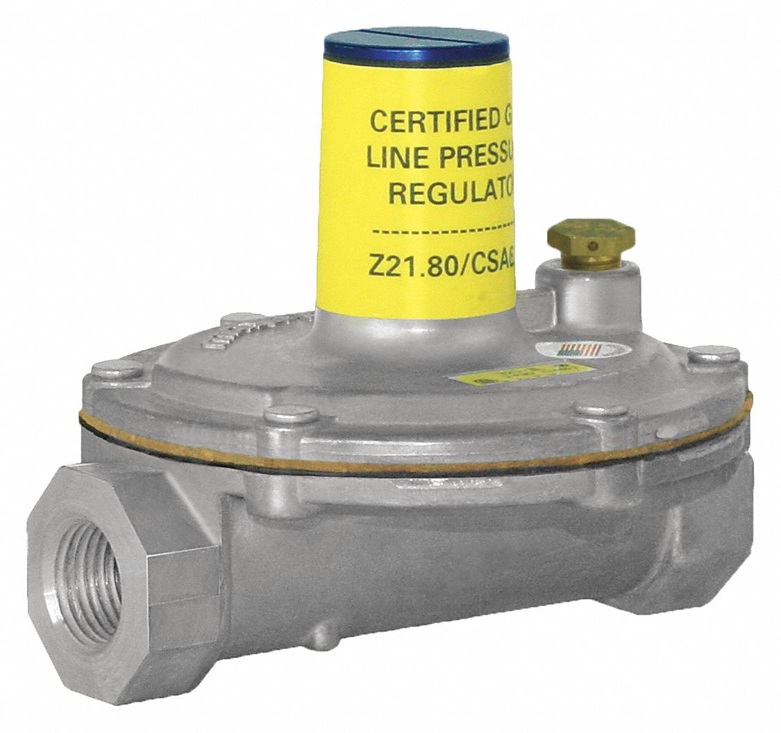 Gas Pressure Regulator: Lever-Acting Line, 1/2 in Pipe Size, Upright, 250,000 BtuH Capacity