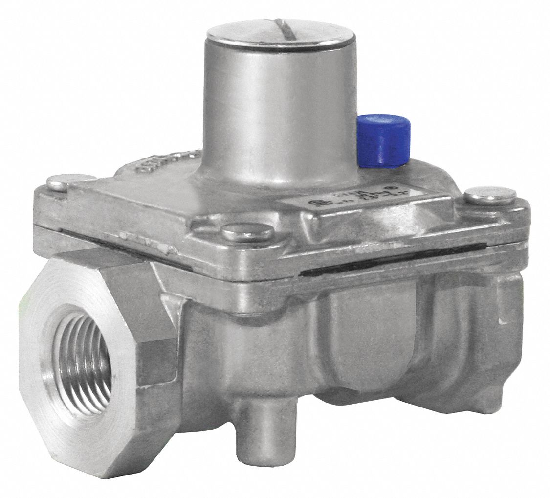 Gas Pressure Regulator: Poppet, 1/2 in Pipe Size, Multipoise, 125,000 BtuH Capacity