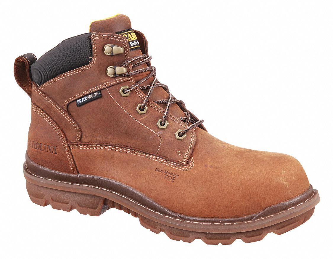 6-Inch Work Boot: Men's, Size 10 1/2, D, Brown, Composite Toe Cap, Removable Insole