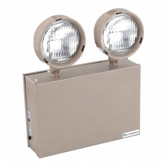 Emergency Light: Incandescent, Indoor, 9 W Lamp Watt, 120/277V AC, 18 W  Emergency Watt, Surface