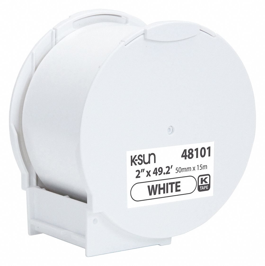 Continuous Label Roll: 2 in x 49 5/32 ft, Polyethylene Olefin, White, Indoor/Outdoor
