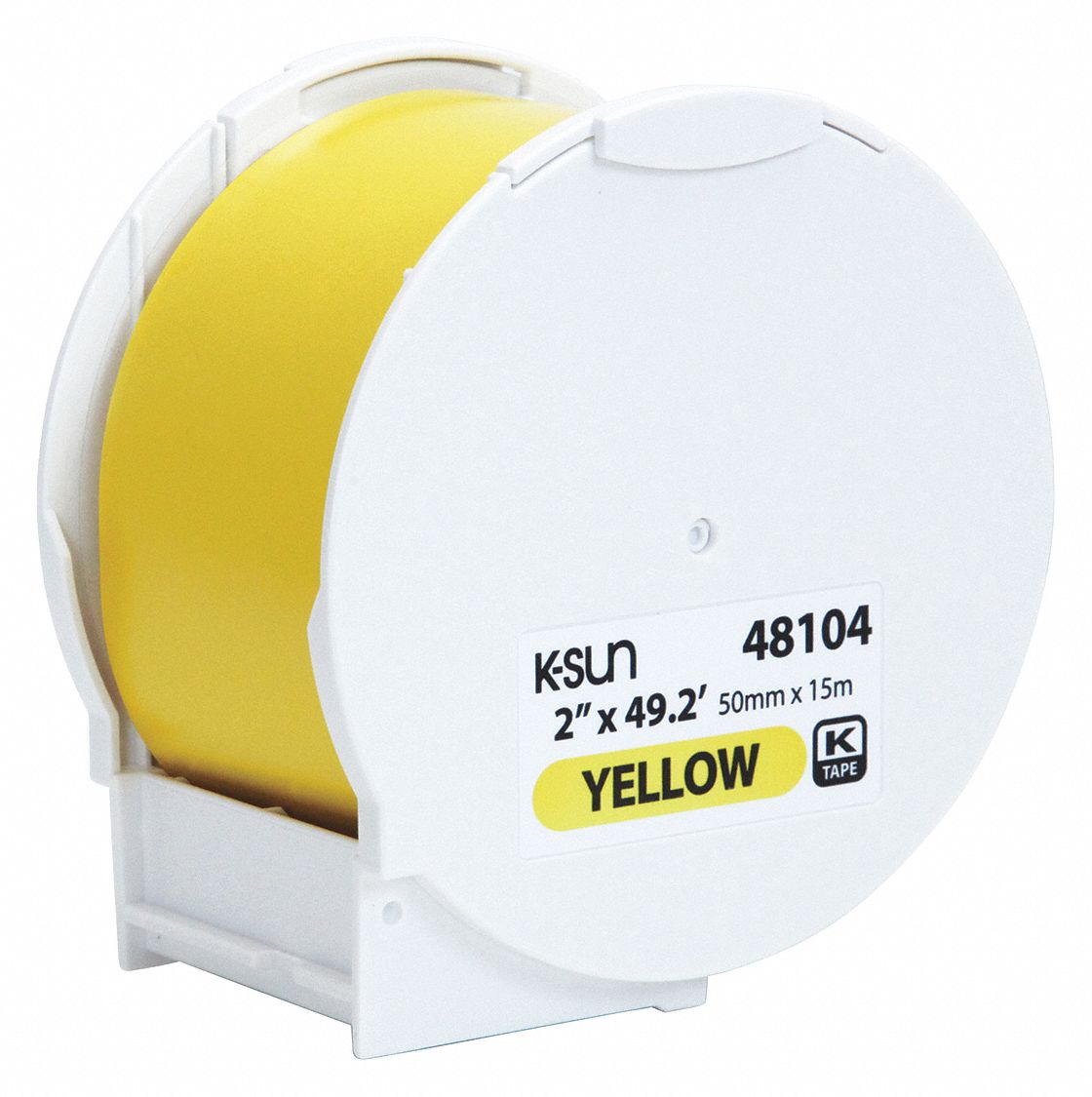 Continuous Label Roll: 2 in x 49 5/32 ft, Polyethylene Olefin, Yellow, Indoor/Outdoor