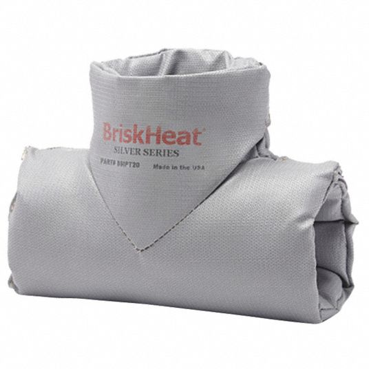 BRISKHEAT Fiberglass, Insulated Tee Pipe Jacket, Thickness 1 in, Length