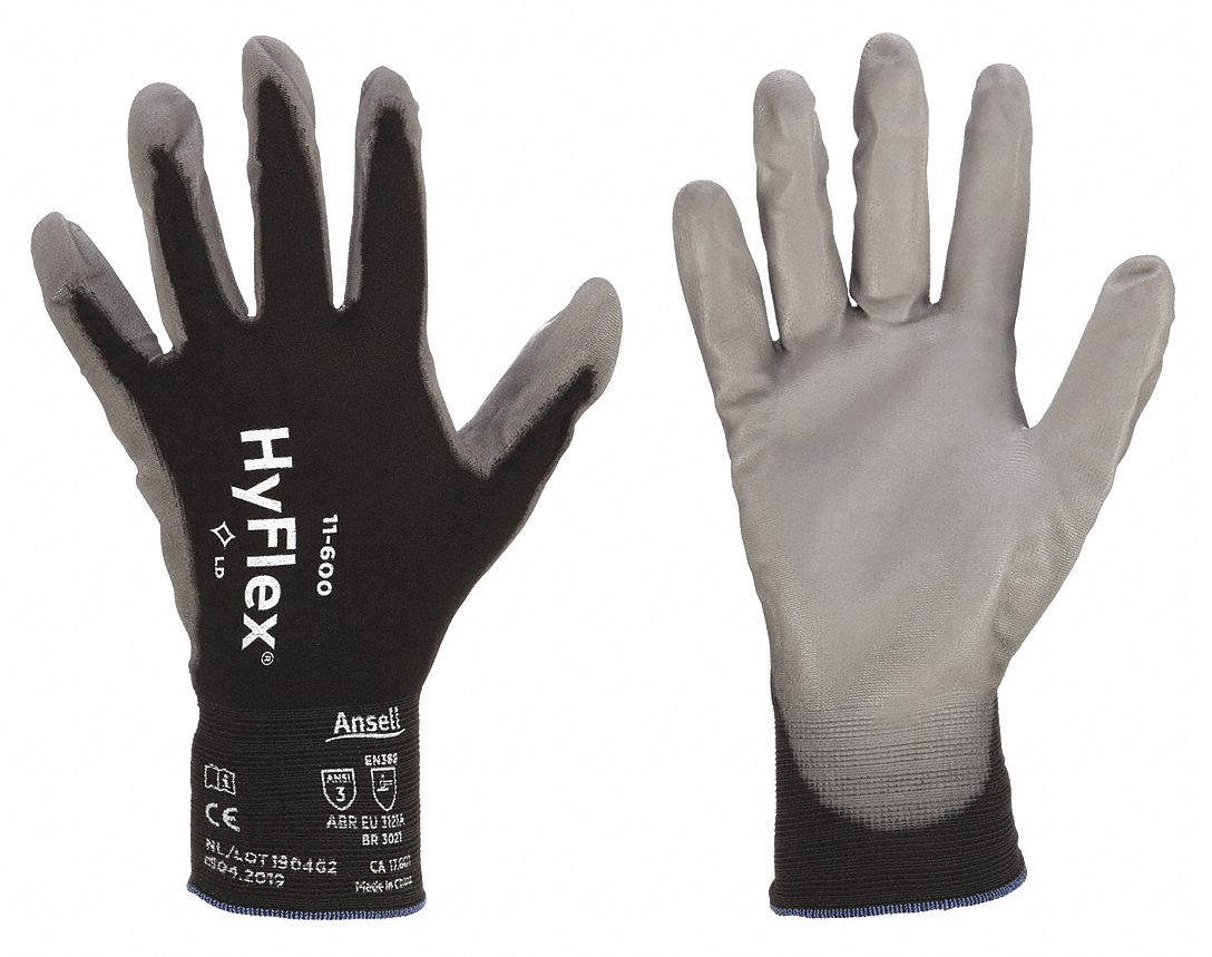 Coated Glvs, Blk/Gry,