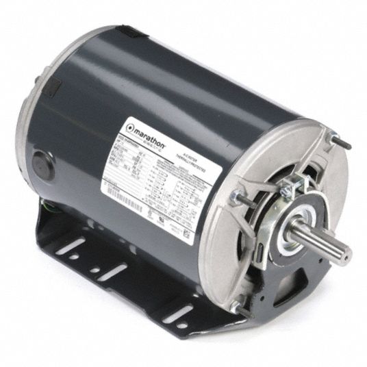 MARATHON MOTORS Belt Drive Motor: 1 Speed, Open Dripproof, Cradle Base  Mount, 1 1/2 HP, 56H Frame