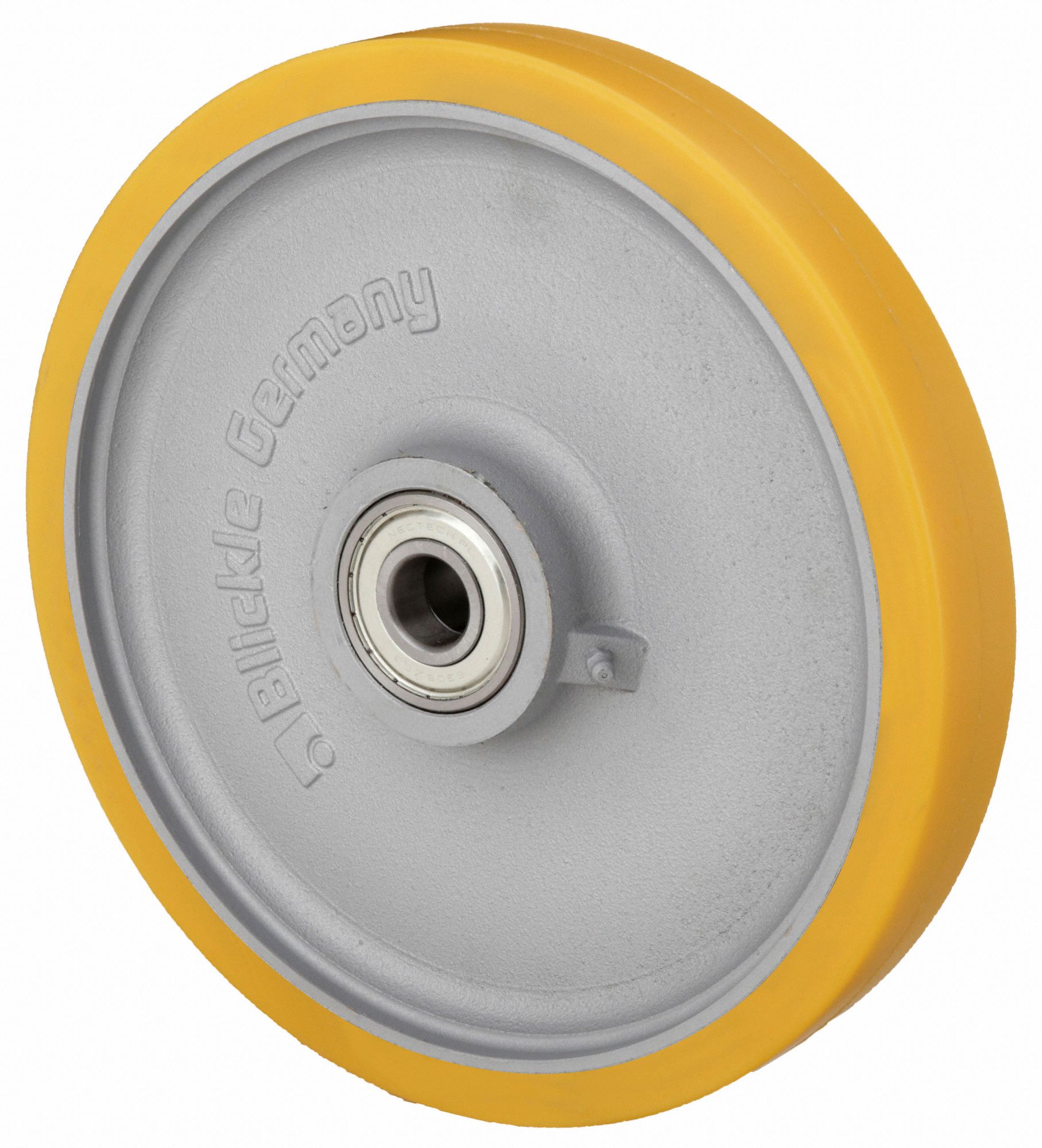 POLYURETHANE TREAD ON IRON CORE WHEEL, 11 13/16 IN WHEEL DIAMETER, 1¾ IN WHEEL W