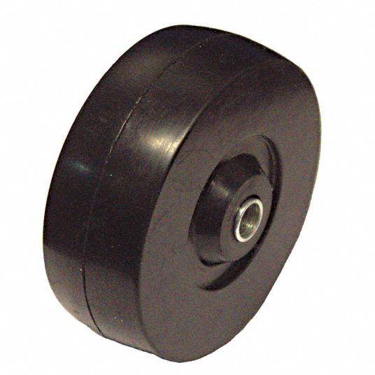 GRAINGER APPROVED Solid Rubber Wheel, 5 in Wheel Dia., 175 lb Load