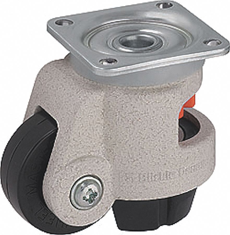 LEVELING PLATE CASTER,SWIVEL,395 LB.