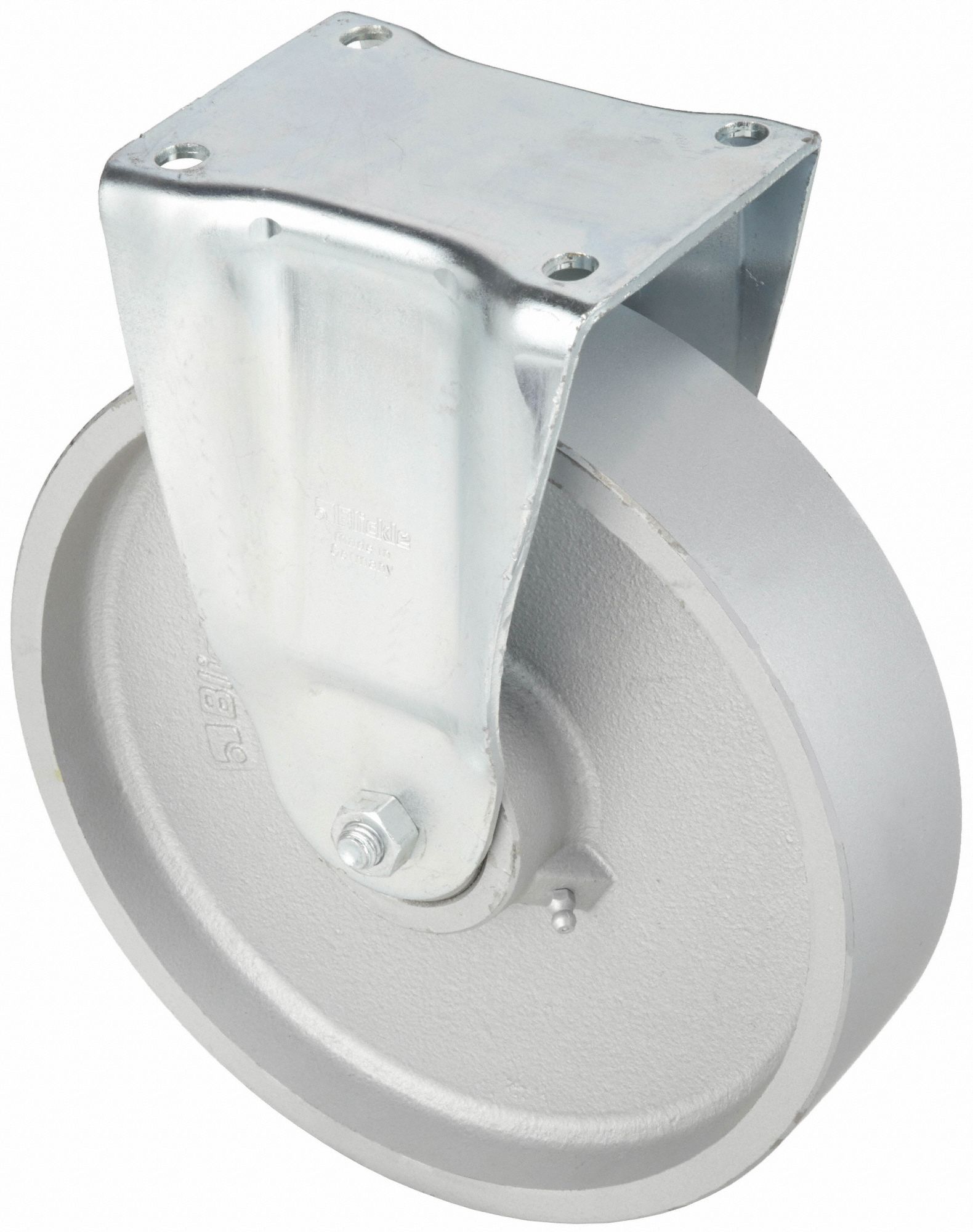 Plate Caster, Rigid, Metal, 11 5/8"H