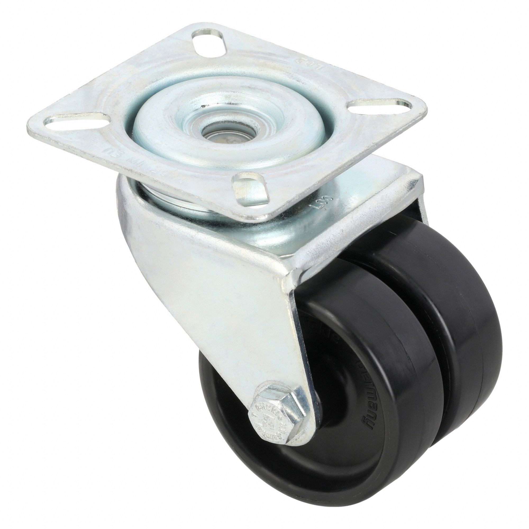 Plate Caster, Swivel, 2 13/16"H