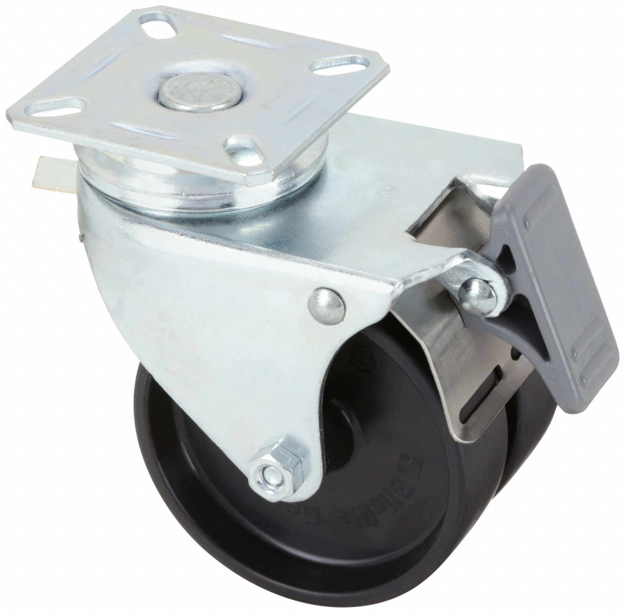 Plate Caster, Swivel, 4"H