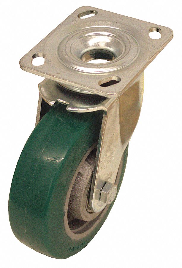 STANDARD PLATE CASTER, 6 IN WHEEL DIAMETER, 1210 LB, 7½ IN MOUNTING H, SWIVEL CASTER