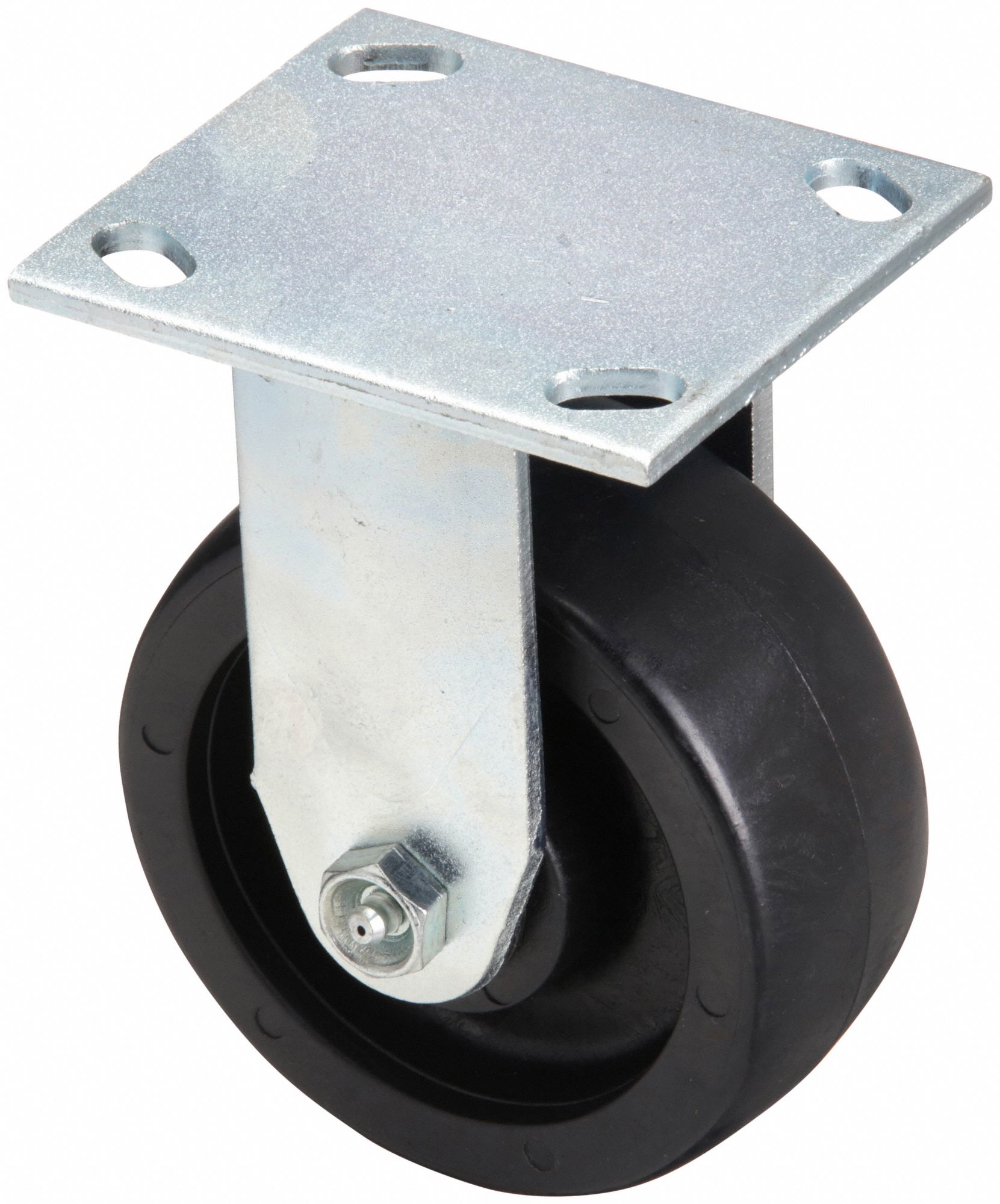 Plate Caster, Rigid, Nylon, 5 5/8"H