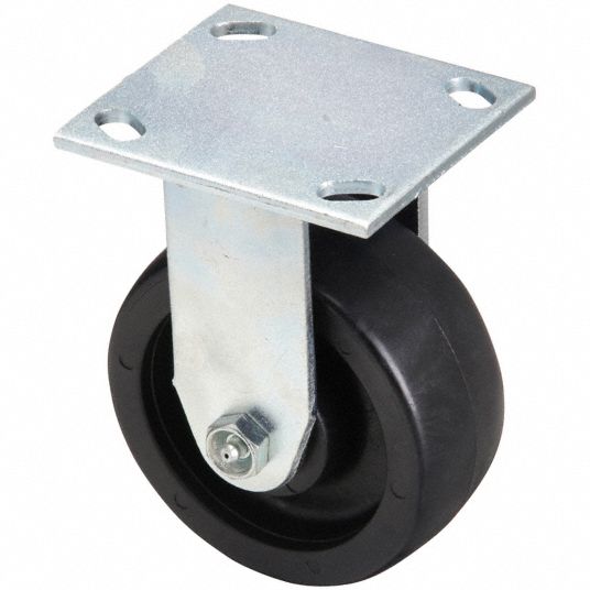 4 in Wheel Dia., 800 lb, Standard Plate Caster - 490V71|P21R-HNG040R-14 ...