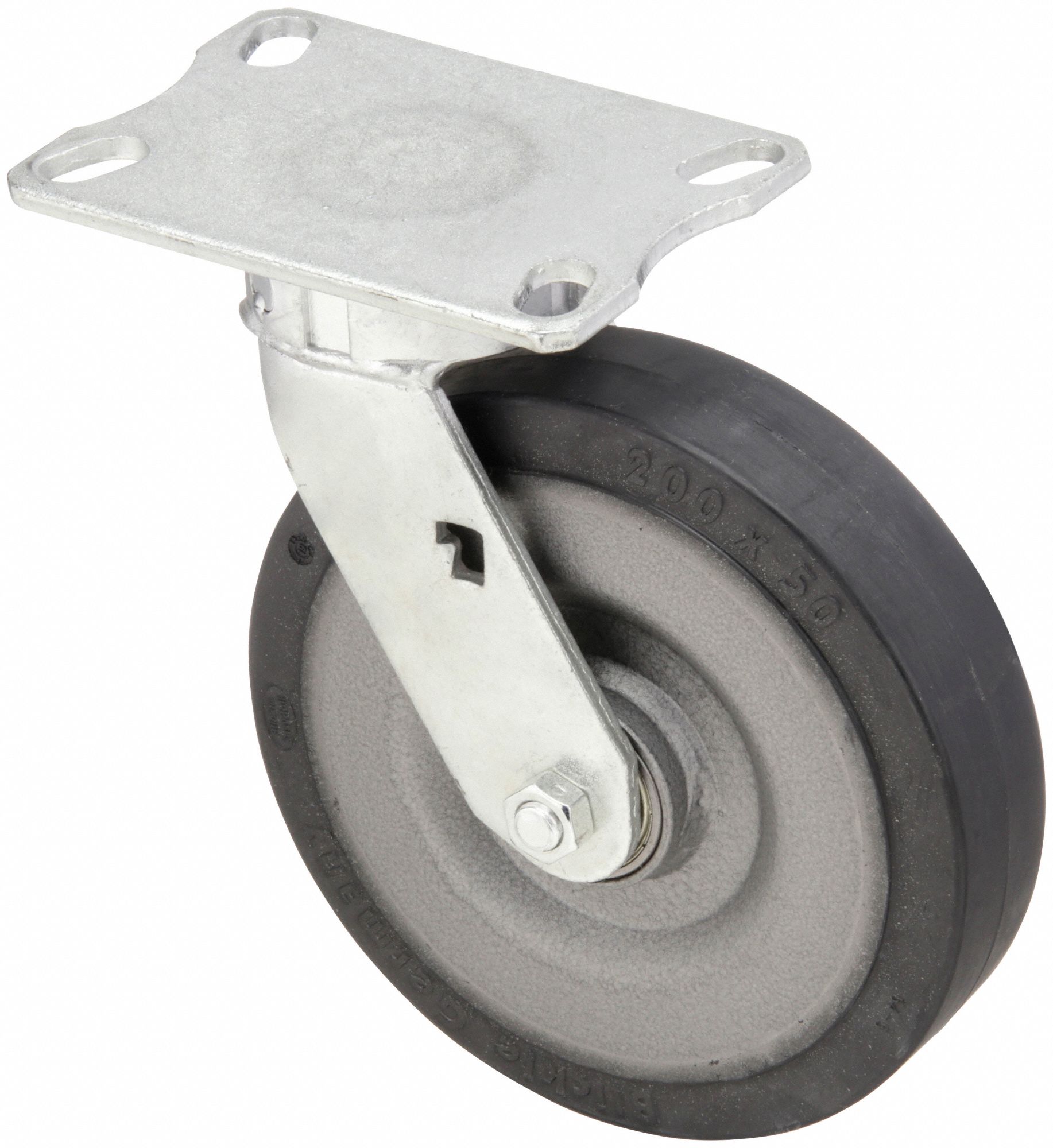 Plate Caster: Corrosion-Resistant/Debris-Resistant/Maint Free/Quiet-Roll, Swivel