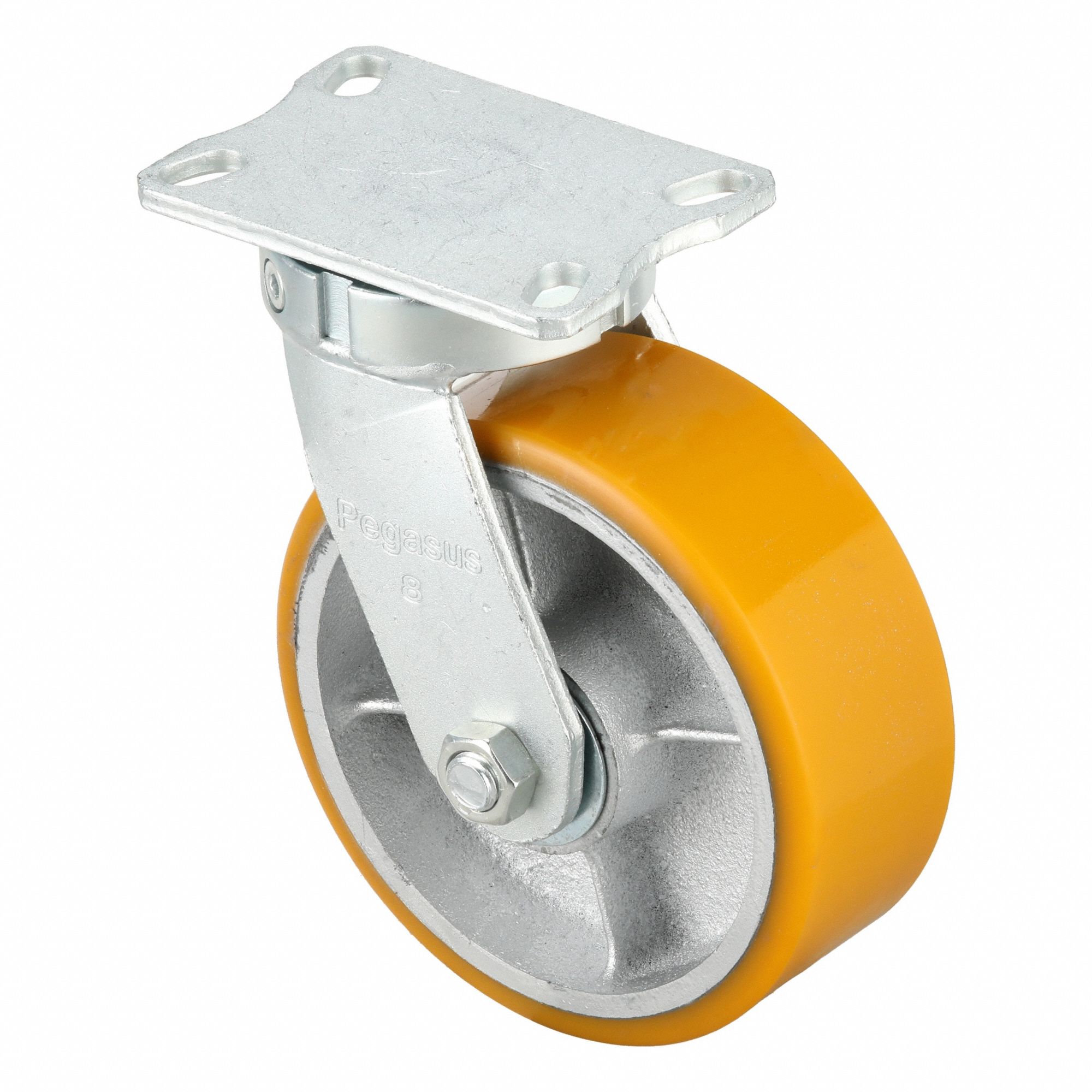 Plate Caster: Corrosion-Resistant/Debris-Resistant/Maint Free/Quiet-Roll, Swivel