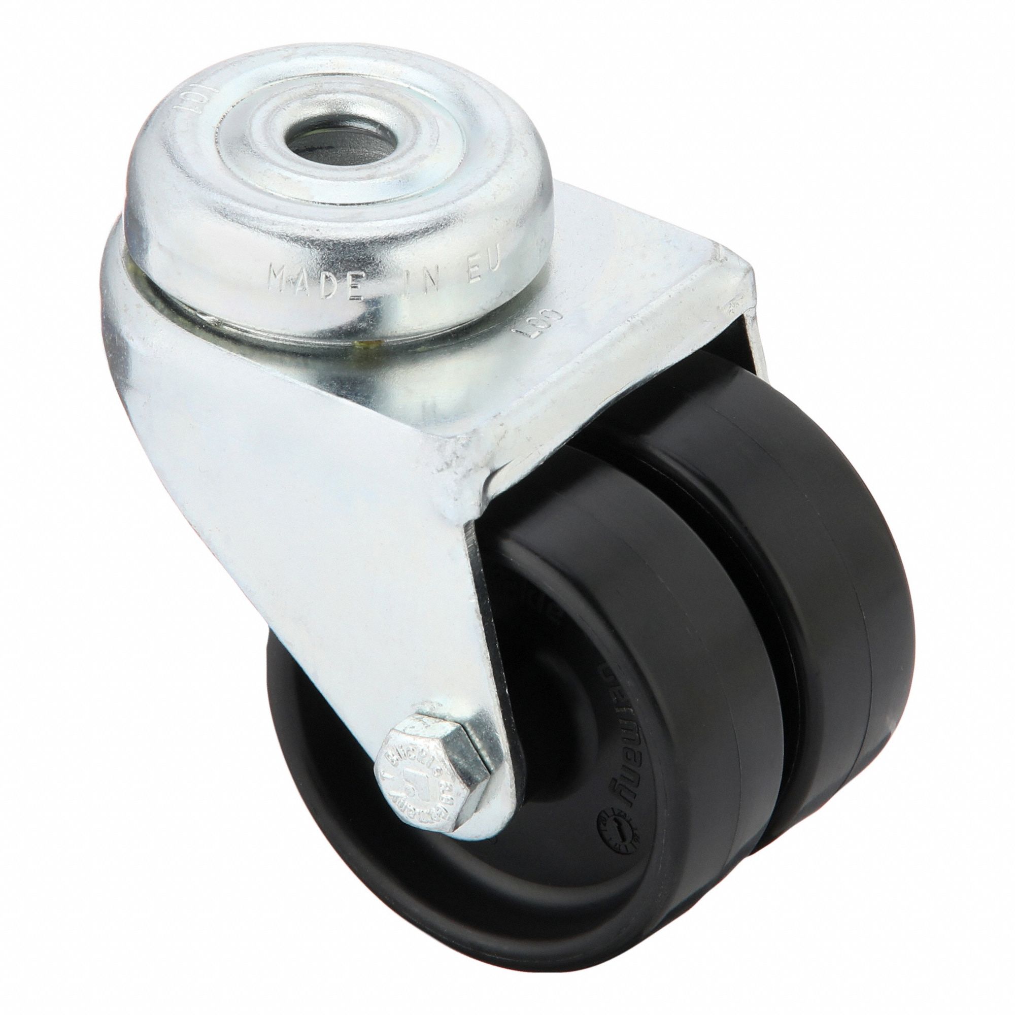 Bolt-Hole Caster: Swivel, No Brake, Nylon, 2 in Wheel Dia., 3/4 in Wheel Wd, Nylon