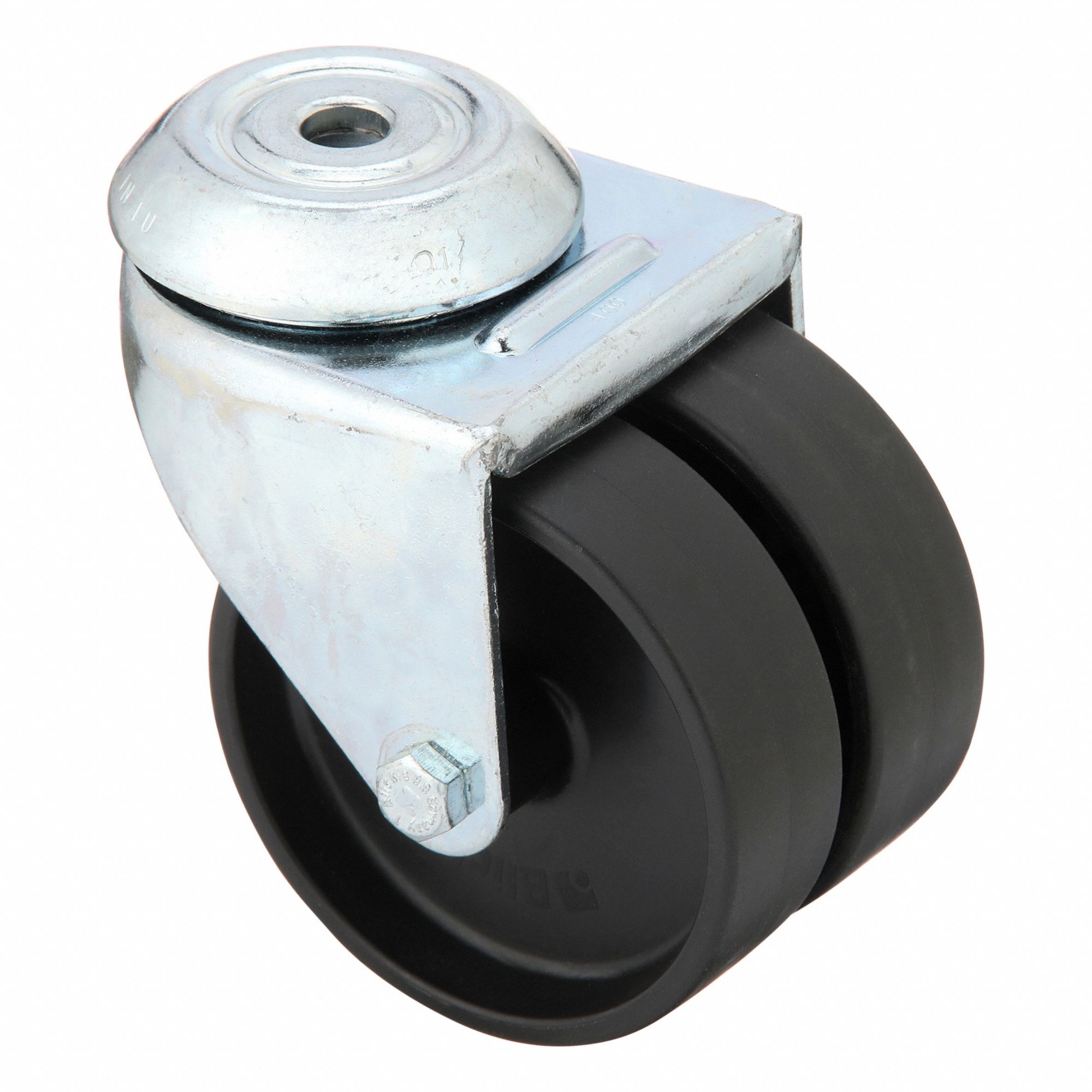 Bolt-Hole Caster: Swivel, No Brake, Nylon, 3 in Wheel Dia., 7/8 in Wheel Wd, Nylon