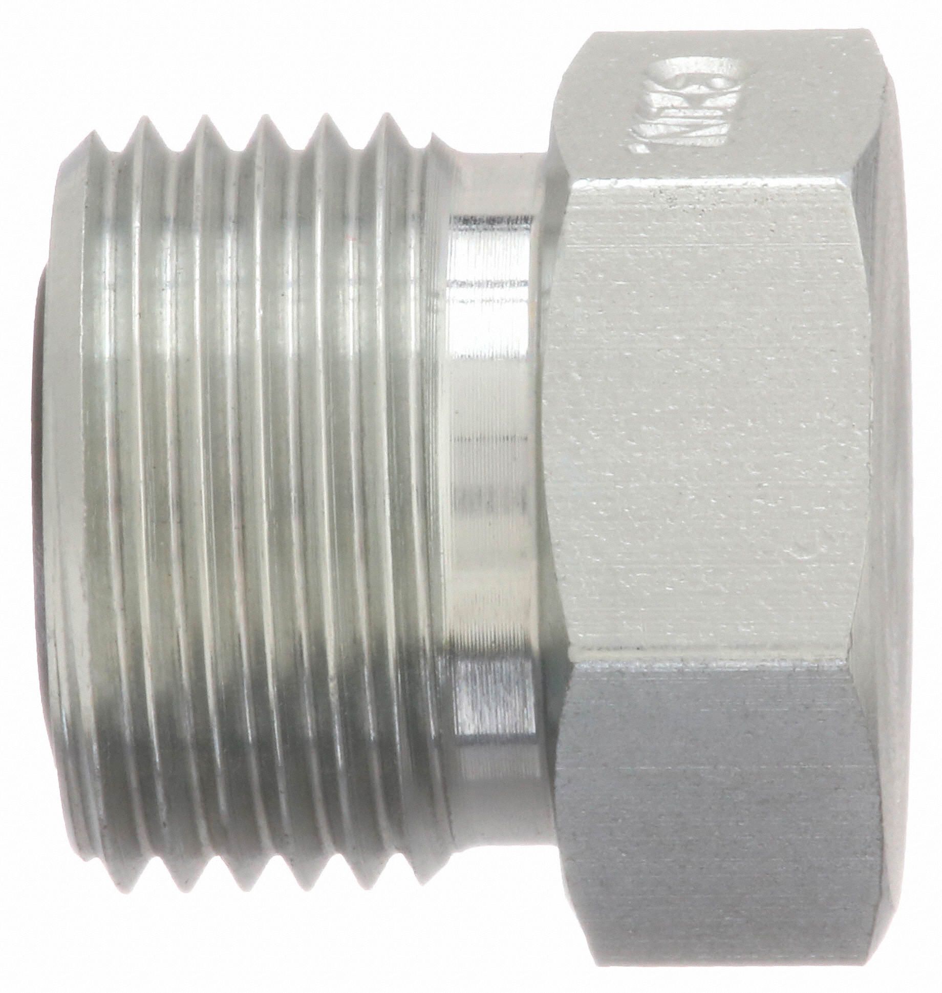 PARKER Hydraulic Hose Plug, Steel, Fitting Connection Type ORS, Fitting