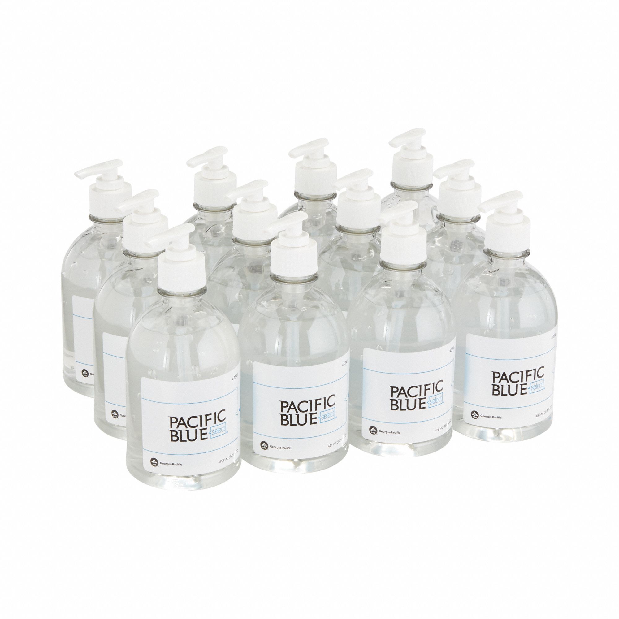 Hand Sanitizer: Gel, Pump Bottle, 45 mL, Fragrance Free, Aloe/Glycerin, 12 PK