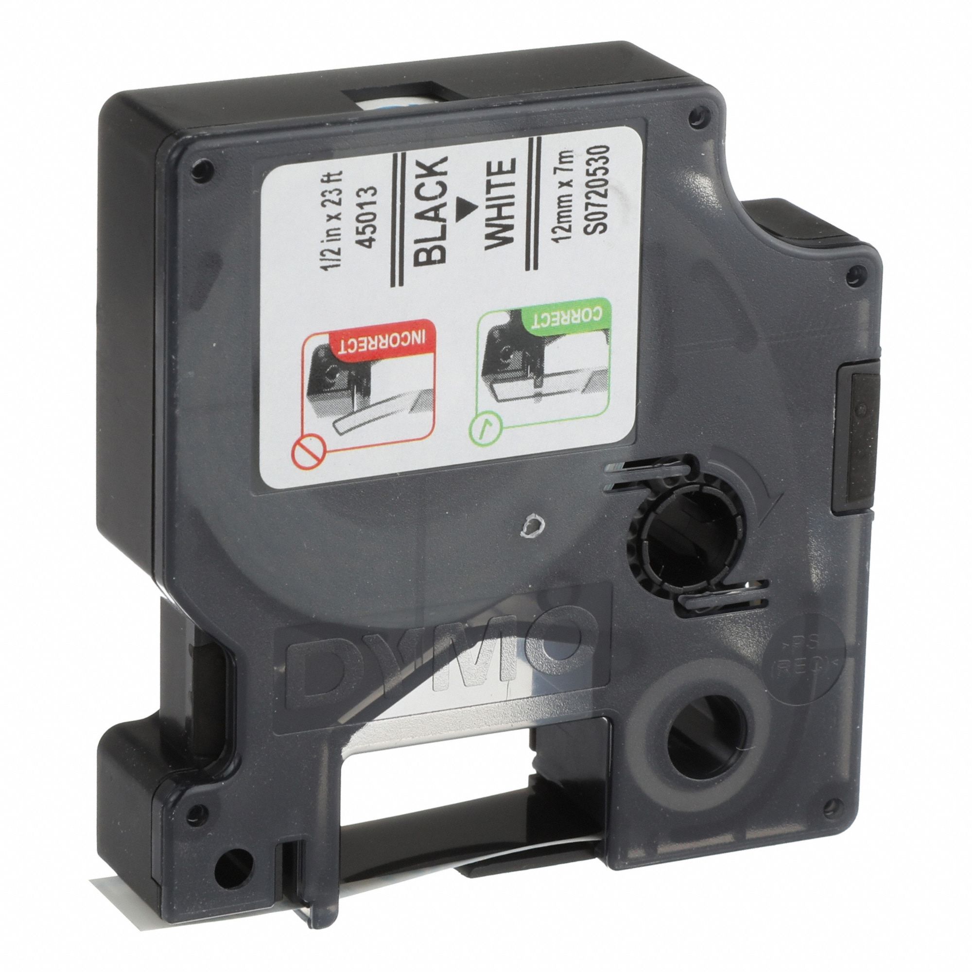 Combined Label and Ribbon Cartridge: 1/2 in x 23 ft, Thermal Paper, White (Gloss), Indoor