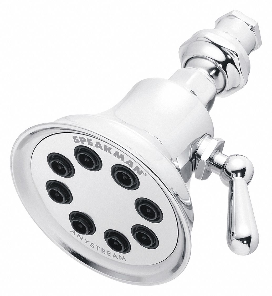 Fixed Showerhead: Retro S-3015, 1.75 gpm Fixed Showerhead Flow Rate, Brass, Multi