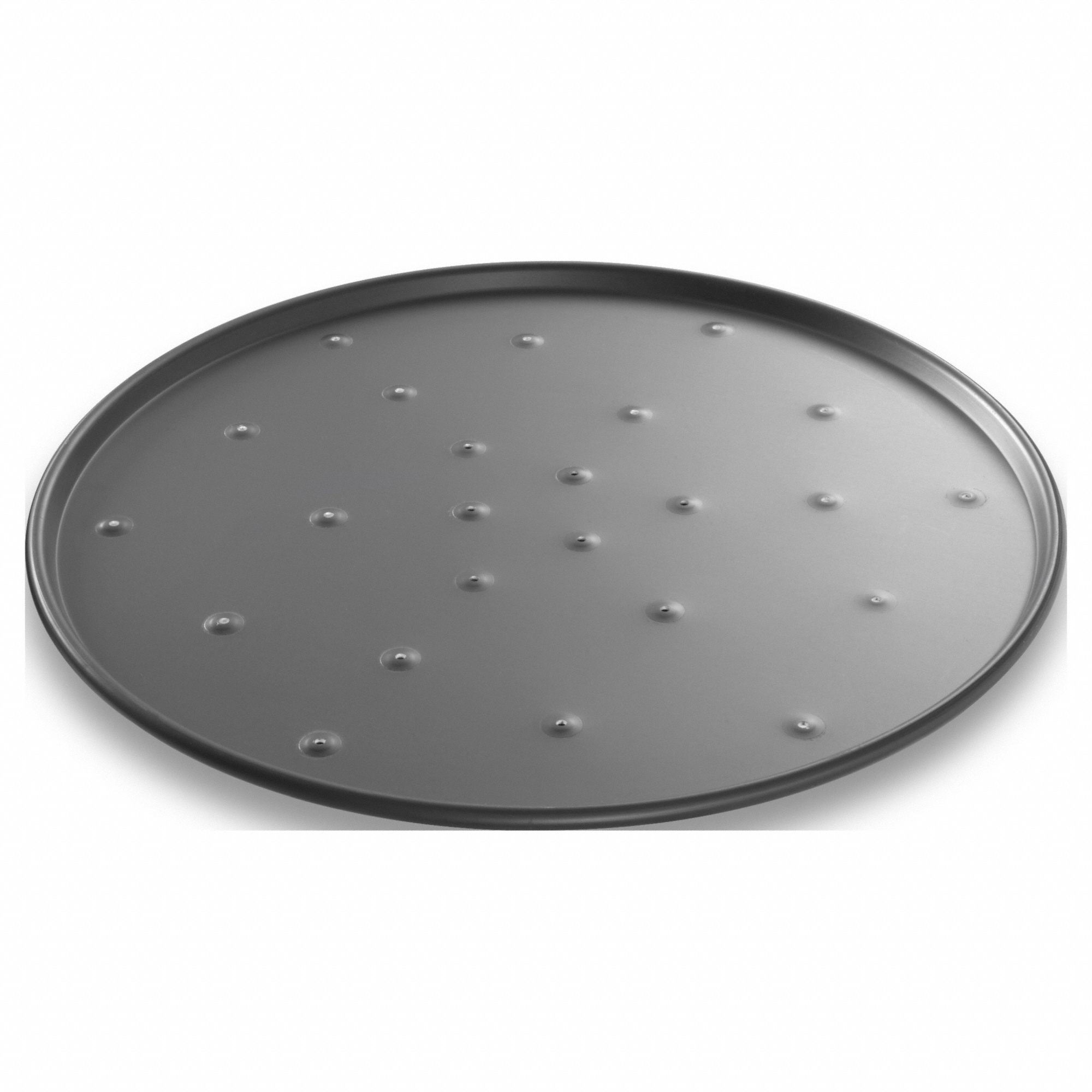 Pizza Pan: 14 7/16 in Overall Dia, Anodized Aluminum, Perforated, 14 ga Gauge