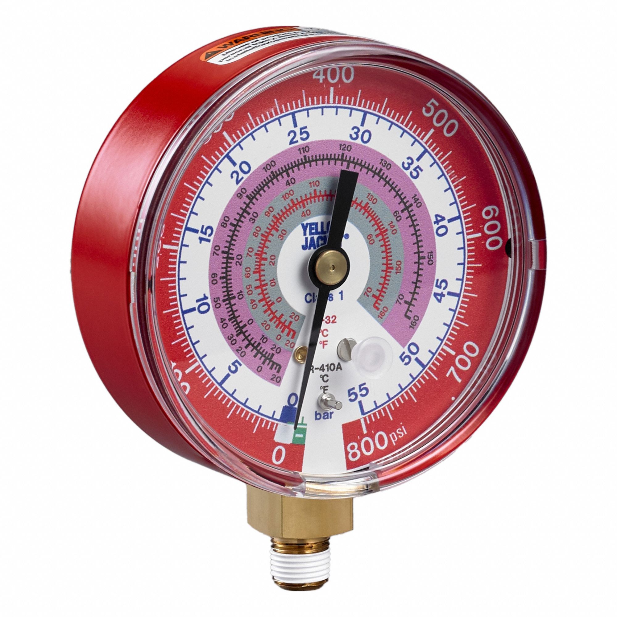 High Side Gauge: High Side Gauge, Non-Liquid Filled, 3 1/8 in Dia, 1/8 in Male NPT