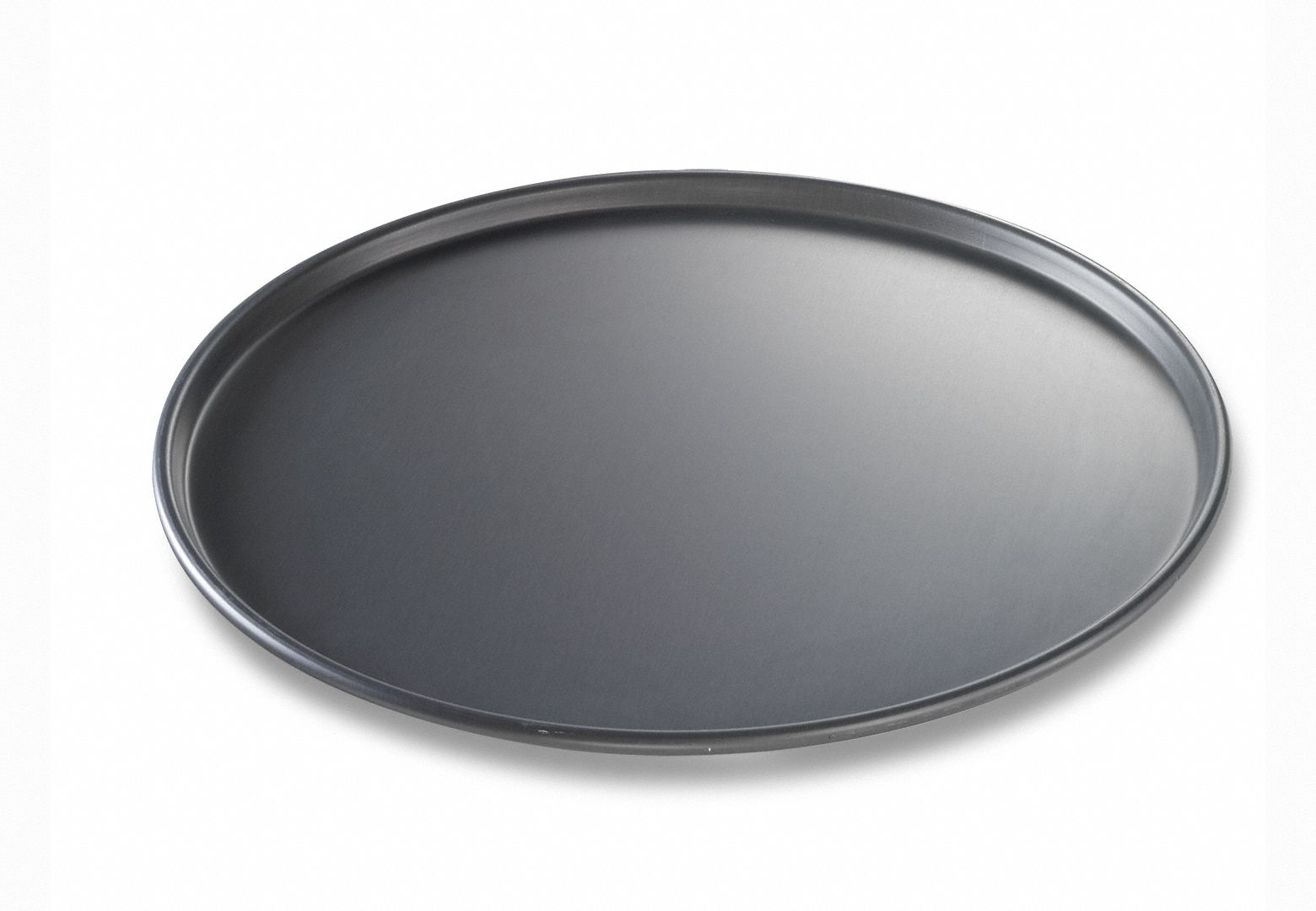Pizza Pan: 16 5/8 in Overall Dia, Anodized Aluminum, Solid, 14 ga Gauge