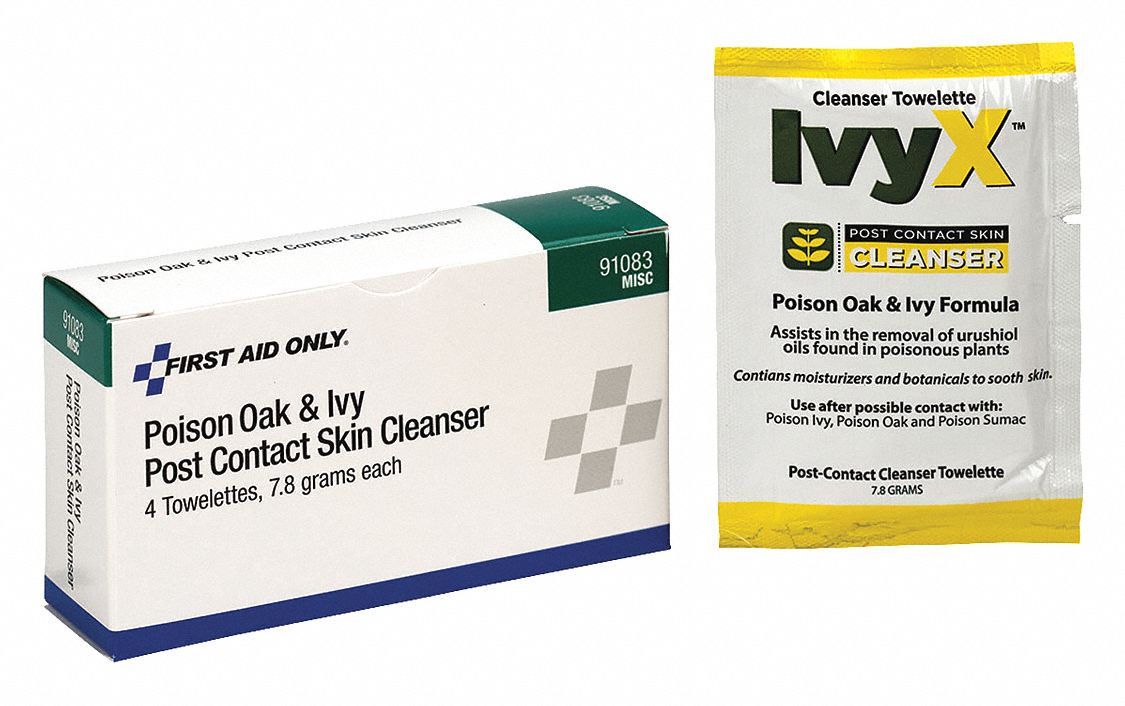 GRAINGER APPROVED Poison Ivy Cleanser, Cream, Wipes, Box, Wrapped