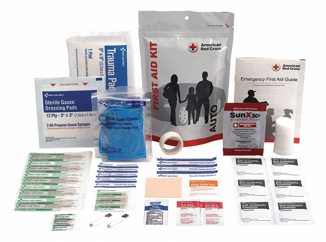 First Aid Kit: Vehicle, 5 People Served per Kit, ANSI Std Not ANSI Compliant