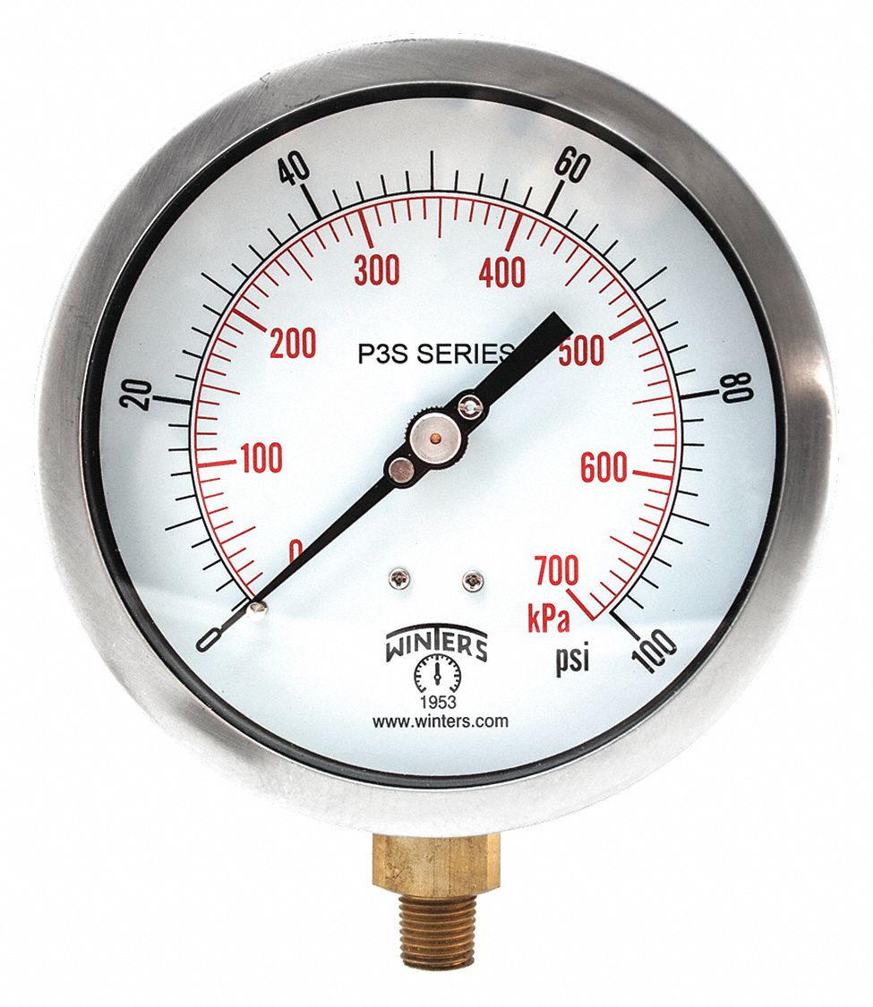 INDUSTRIAL PRESSURE GAUGE,ALUMINUM