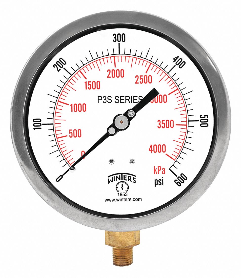 Pressure Gauge,41/2" Dial Size,Black P3S6016 628311282177 eBay