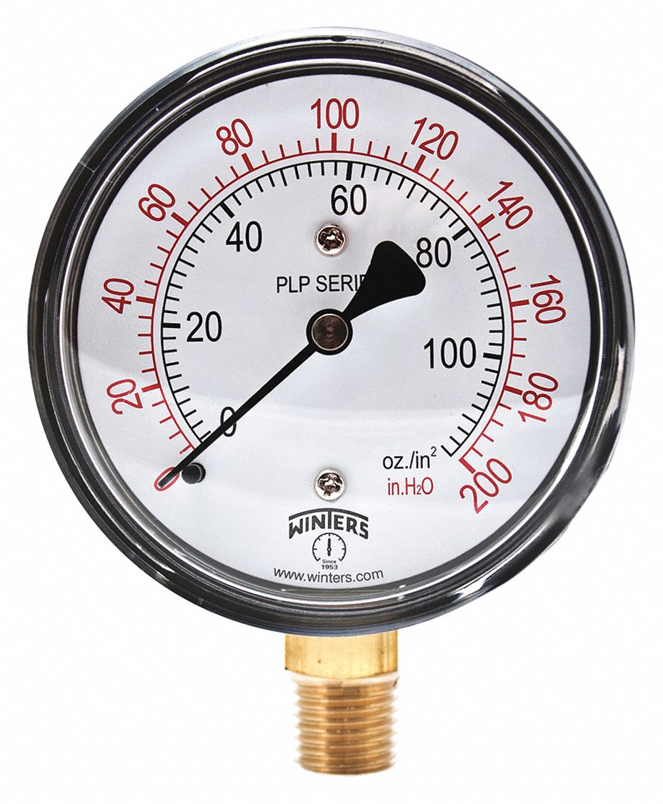 LOW PRESSURE GAUGE,MALE,BOTTOM