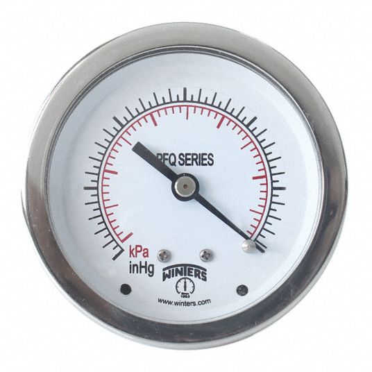 WINTERS INSTRUMENTS Pressure Gauge, 0 to 3000 psi Range, 1/4 in NPT ...