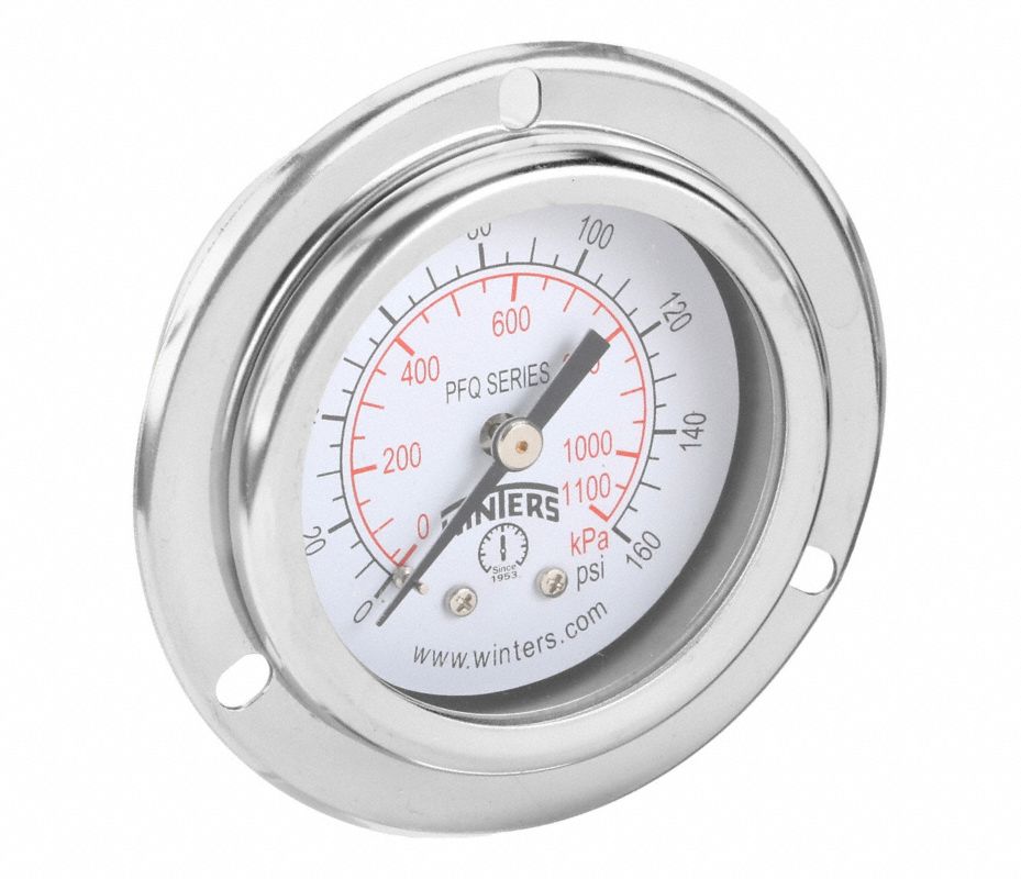 Manomètre Grainger 4FLZ8B – 0 à 160 PSI, 1.5" De Diamètre, Montage Arrière
