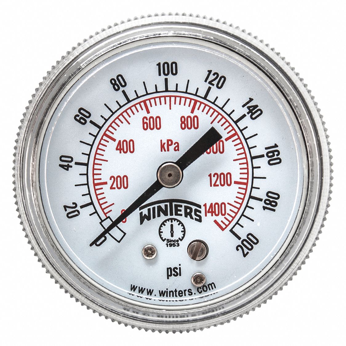 PANEL-MOUNT PRESSURE GAUGE, U-CLAMP, 0 PSI TO 200 PSI, 2 IN DIAL, 1/8 IN NPT MALE, P9U 90, 5