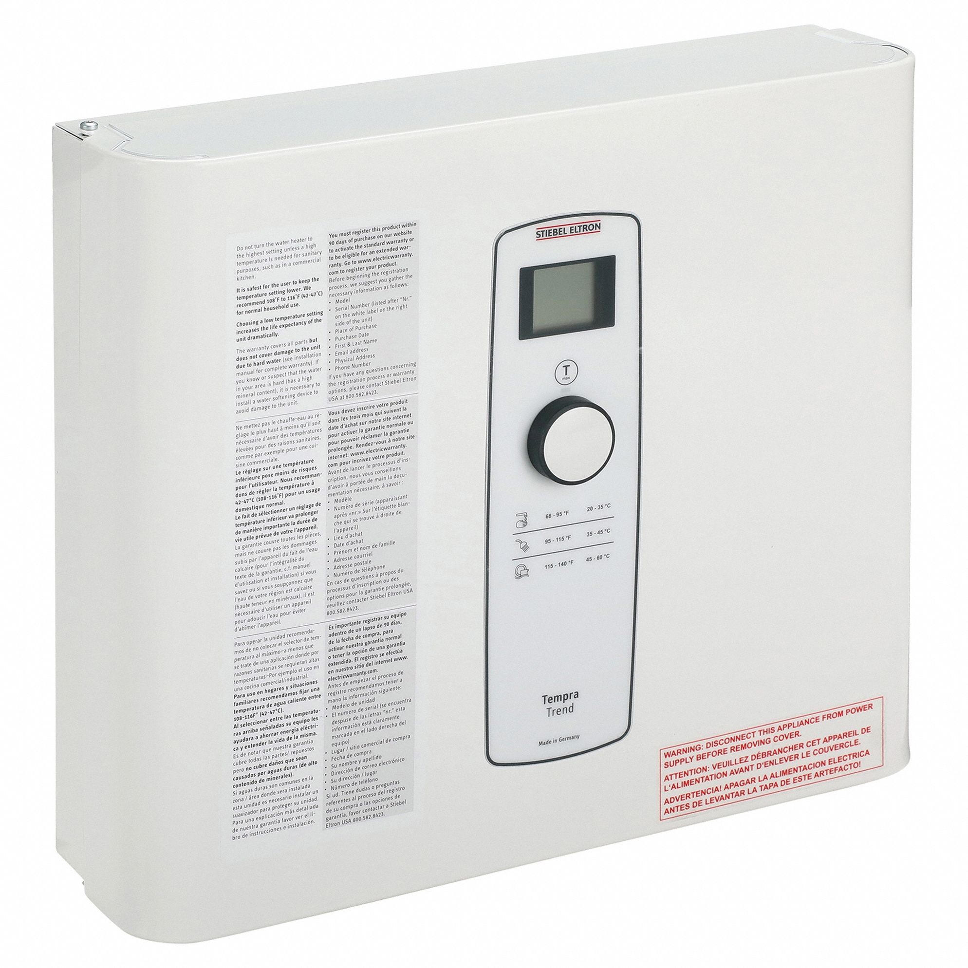 Electric Tankless Water Heater: Indoor, 28, 800 W, 6.6 gpm Max. Flow Rate