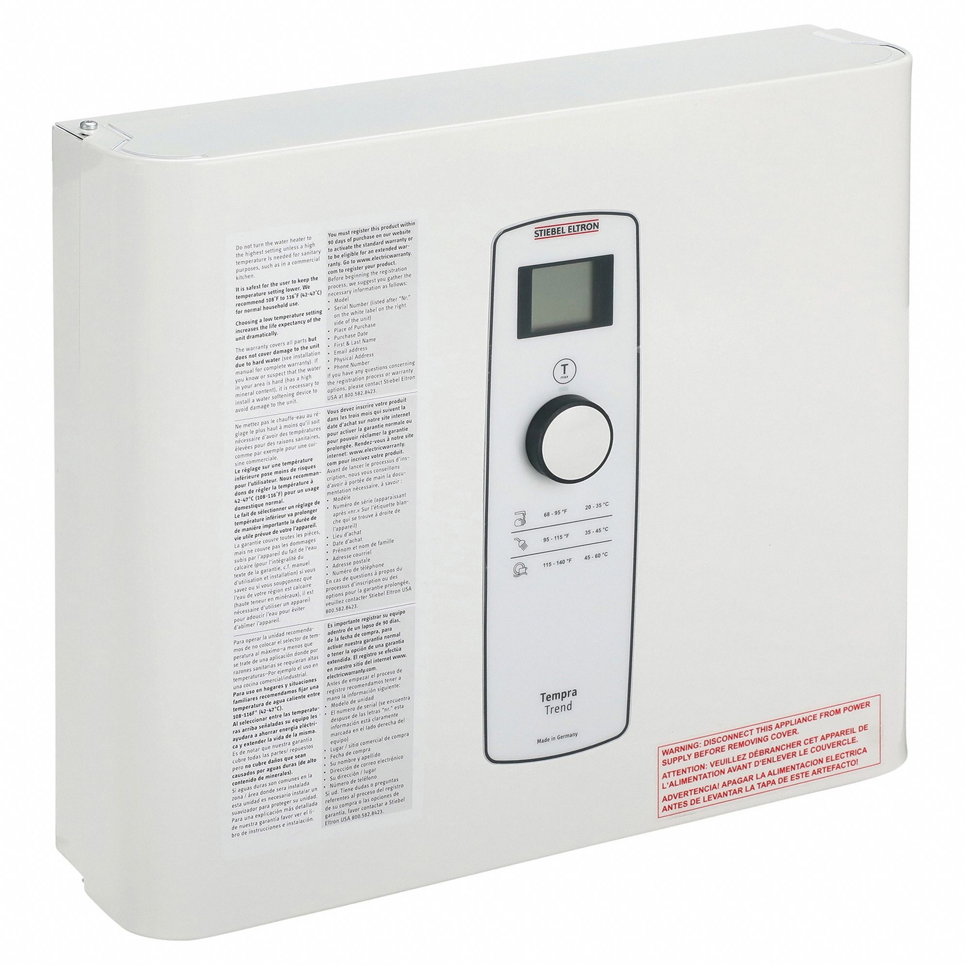 Electric Tankless Water Heater: Indoor, 12, 000 W, 1 gpm Max. Flow Rate