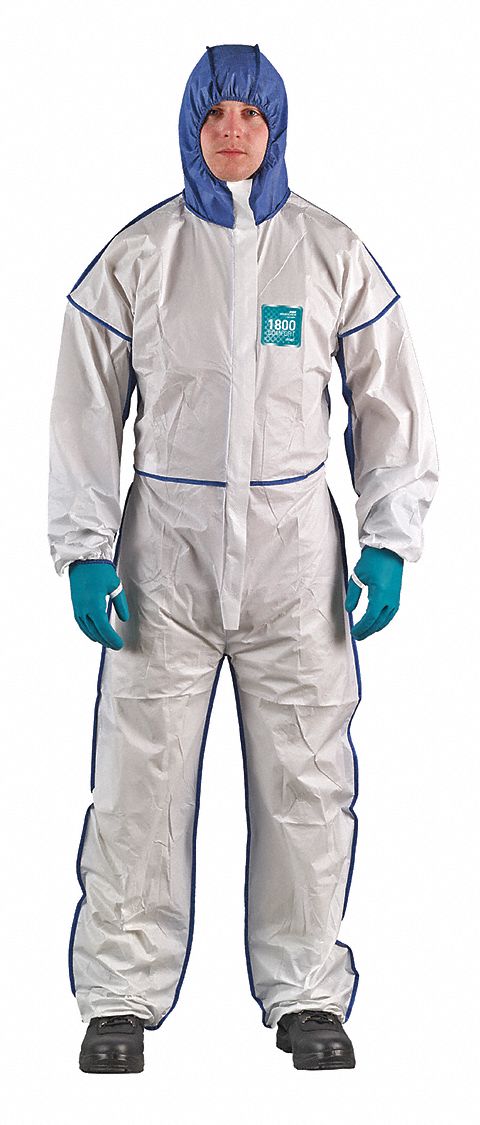 Microgard 1800, Bound Seam, Hooded Chemical Resistant Coveralls 