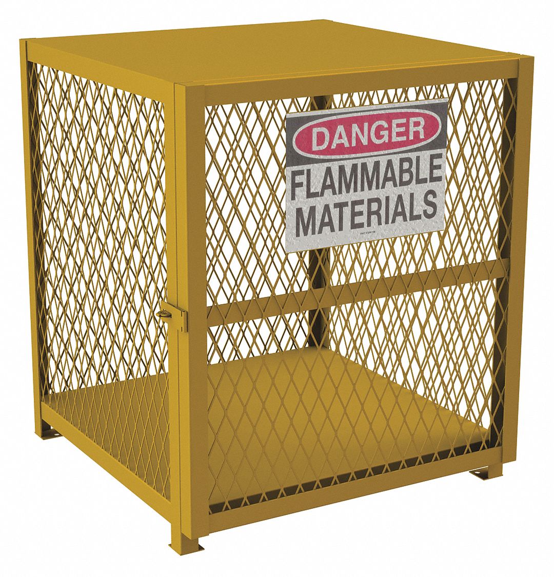 GAS CYLINDER CABINET, COMPRESSED GAS/LIQUID PROPANE GAS, 4 VERTICAL CYLINDERS, STEEL, YELLOW