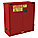 FLAMMABLES SAFETY CABINET, STANDARD, 30 GALLON, 43 X 18 X 45½ IN, RED, 1 SHELF