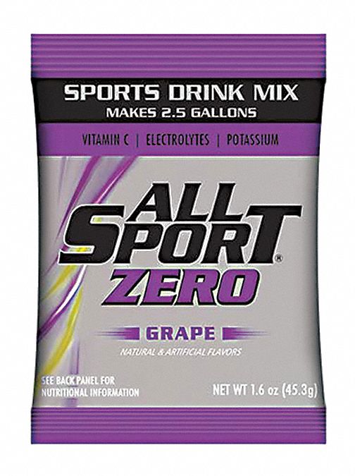 Sports Drink Mix: Grape, Bulk, 1.9 oz Concentrate Per Pack, 2.5 gal Yield per Pack