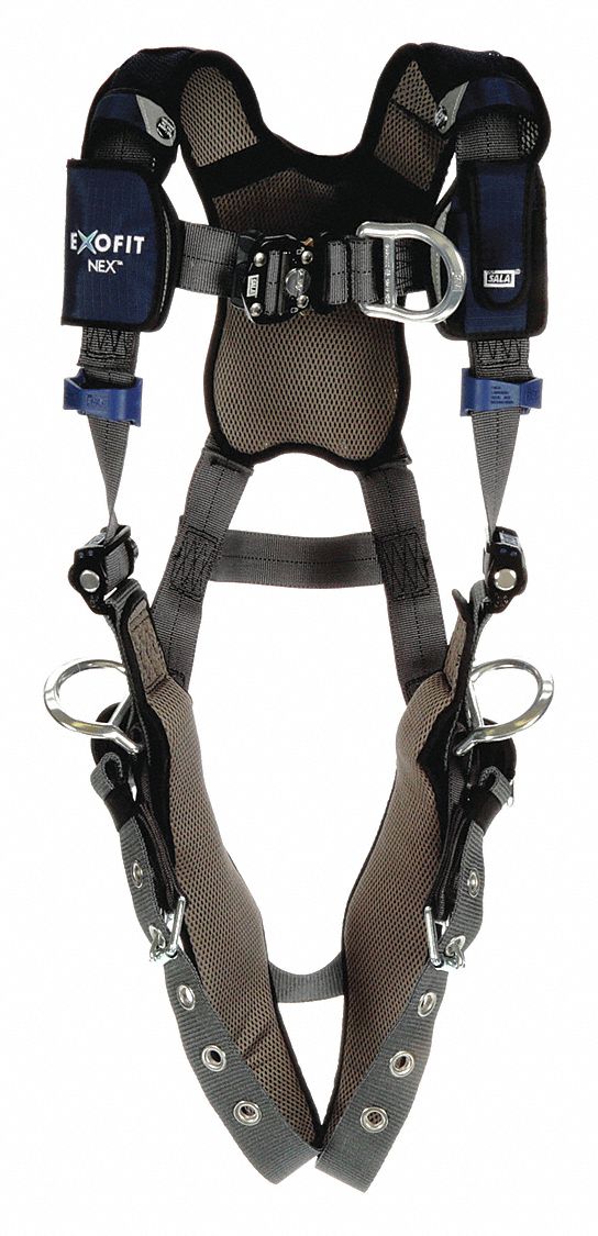 3M DBISALA Full Body Harness, 420 lb, Gray 2XL 491P481140149