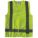 HI-VIS VEST, ANSI CLASS 2, XS, LIME, POLYESTER MESH, HOOK & LOOP, SINGLE STRIPE