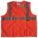 HI-VIS VEST, ANSI CLASS 2, L, ORANGE, POLYESTER MESH, ZIPPER, SINGLE STRIPE