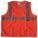 GILET HTE VISIBILITÉ,ANSI CLASSE 2,M,ORANGE,MAILLE POLYESTER,GLISSIÈRE,BANDE UNIQUE