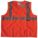 HI-VIS VEST, ANSI CLASS 2, XL, ORANGE, POLYESTER MESH, ZIPPER, SINGLE STRIPE